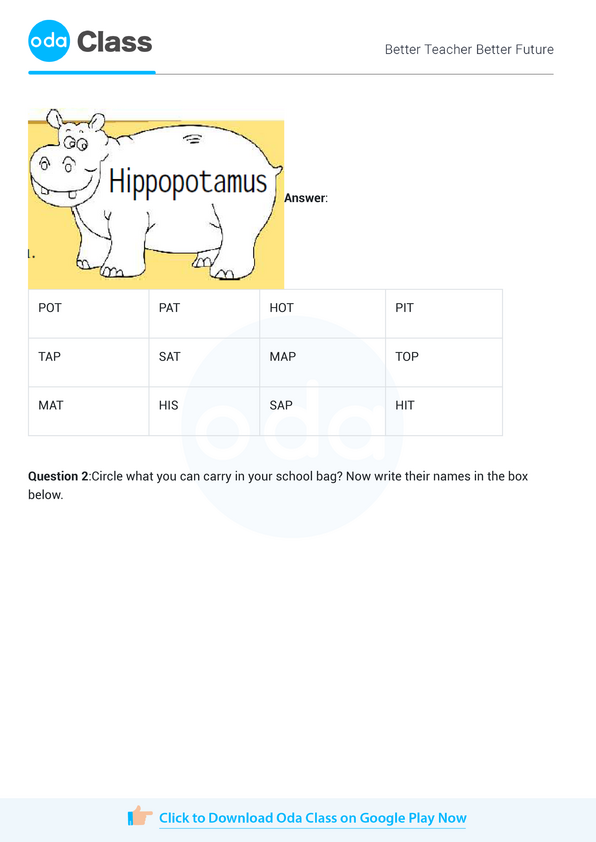 NCERT Solutions for Class 2 English Chapter 1