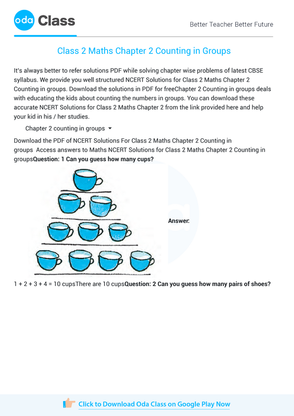 NCERT Solutions for Class 2 Maths Chapter 2