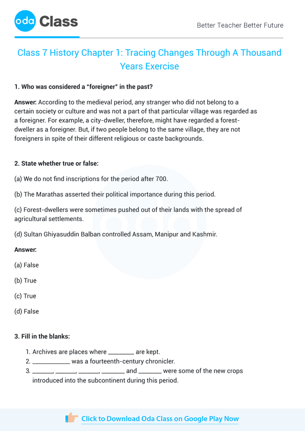 NCERT Solutions for Class 7 History Chapter 1