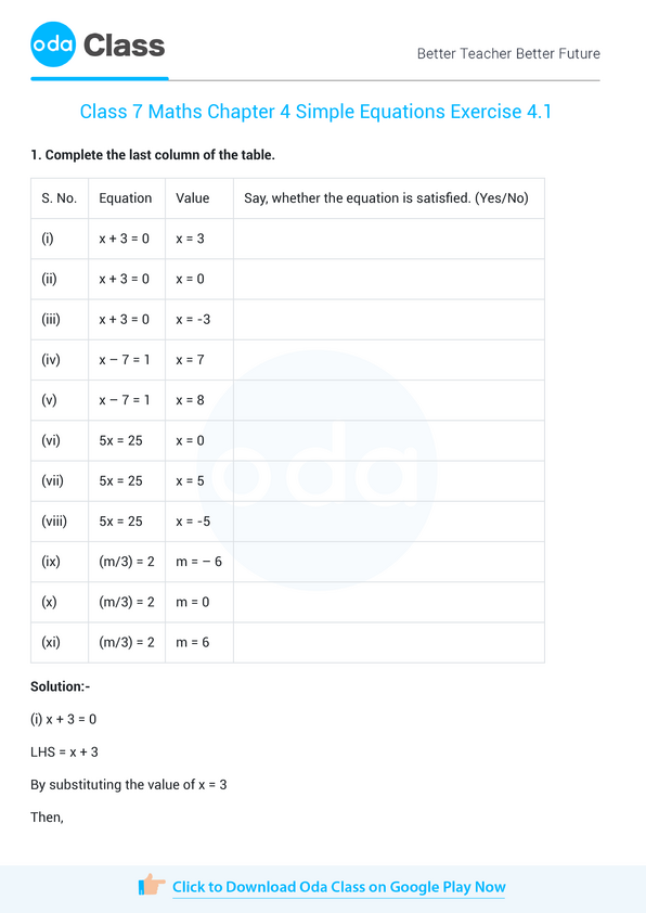 NCERT Solutions for Class 7 Maths Chapter 4