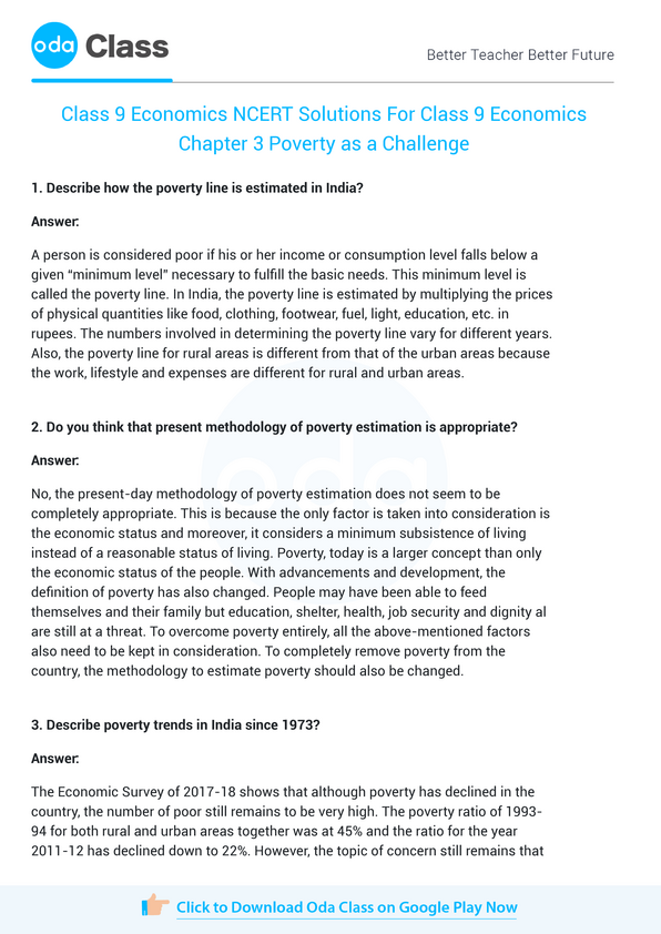 Ncert solutions for class 9 economics chapter 3